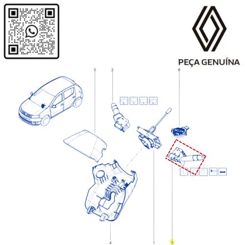 RN 07916R 255407916R CHAVE DE SETA KANGOO II 22... 3